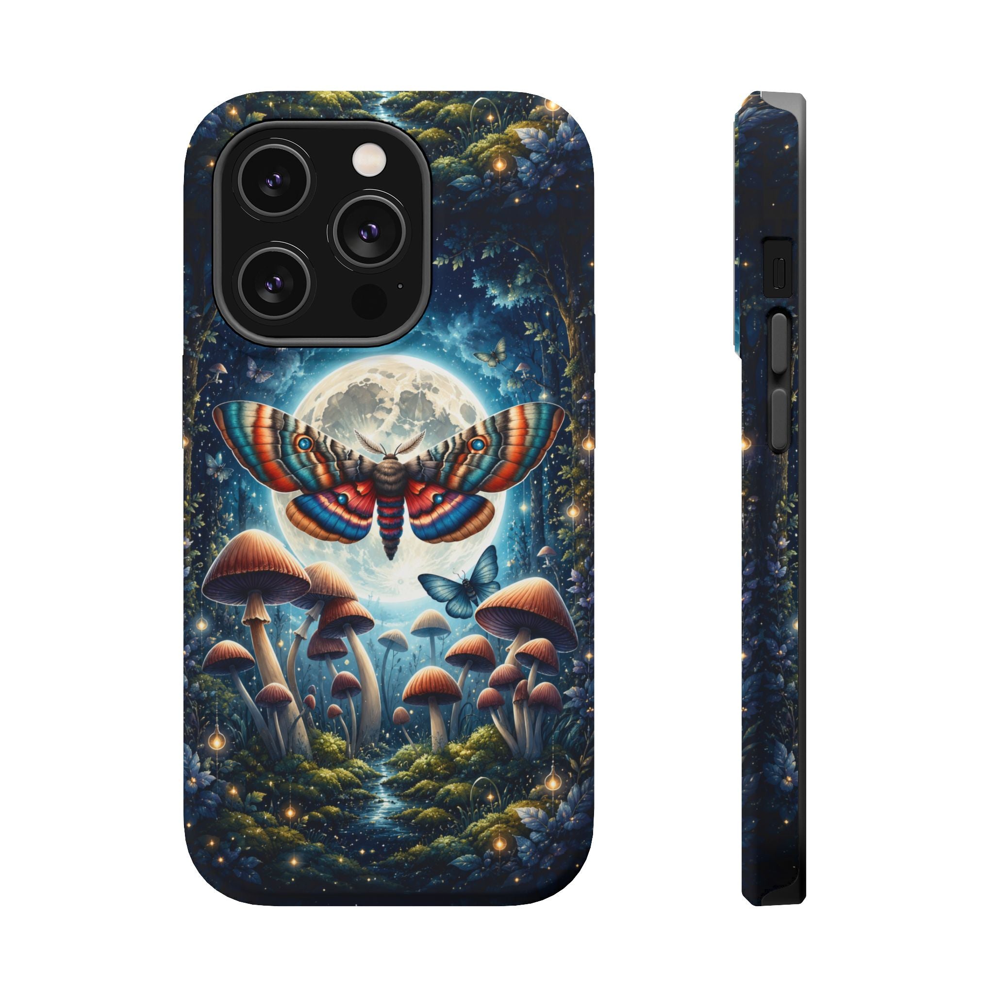 Mystic Moth Moon Phone Case – Whimsical MagSafe-Compatible Cover