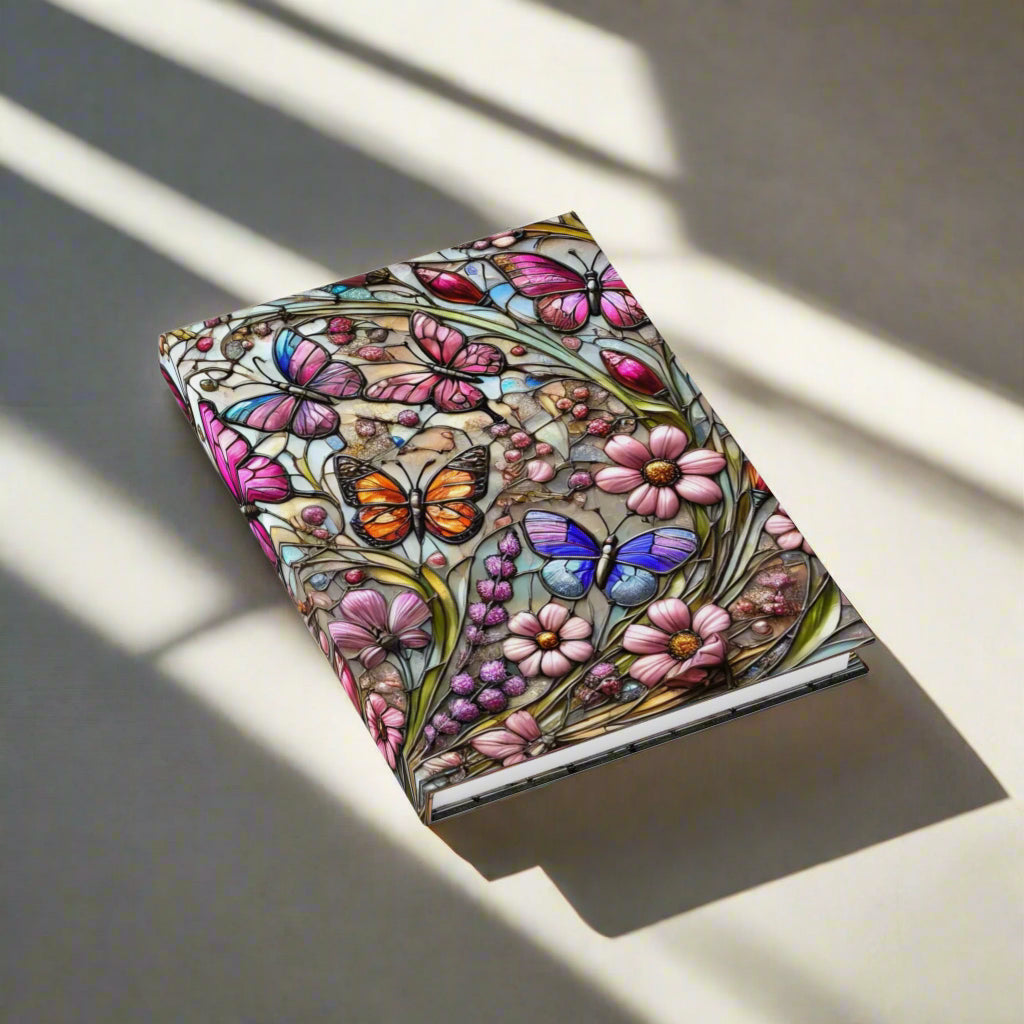 Butterfly Blossom Journal - Floral Notebook, Nature Lover Gift, Writing Journal, Butterfly Art, Stationery