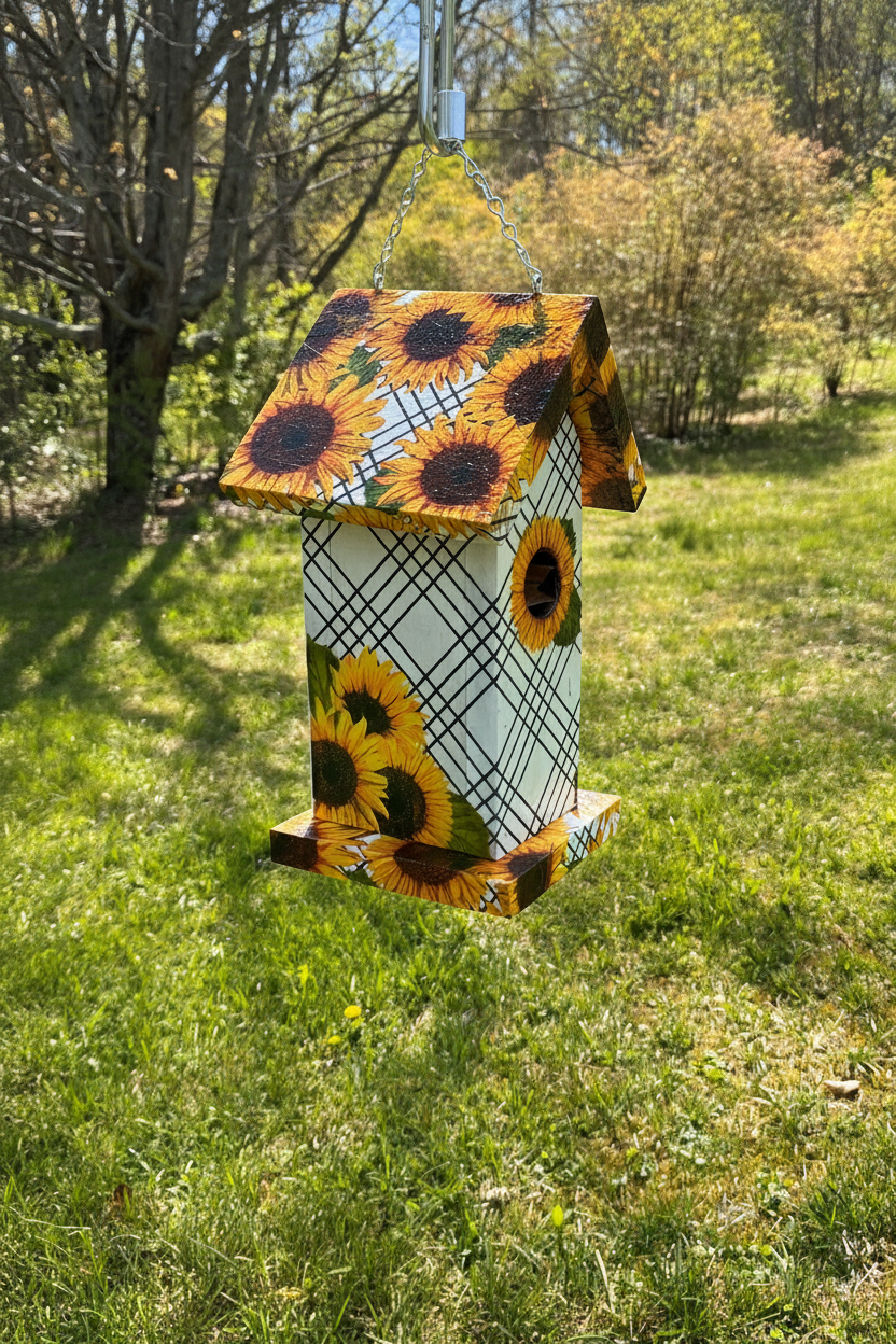Sunflower birdhouse