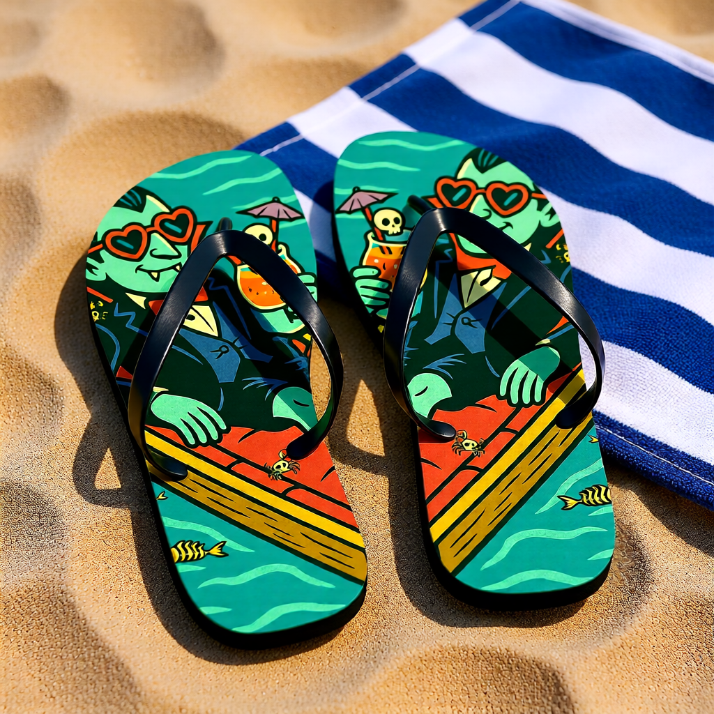 Vampire Flip Flops | Summerween Spooky Beach Sandals & Halloween Footwear