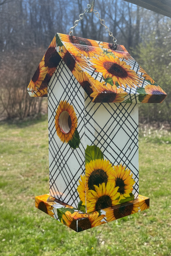 Sunflower birdhouse
