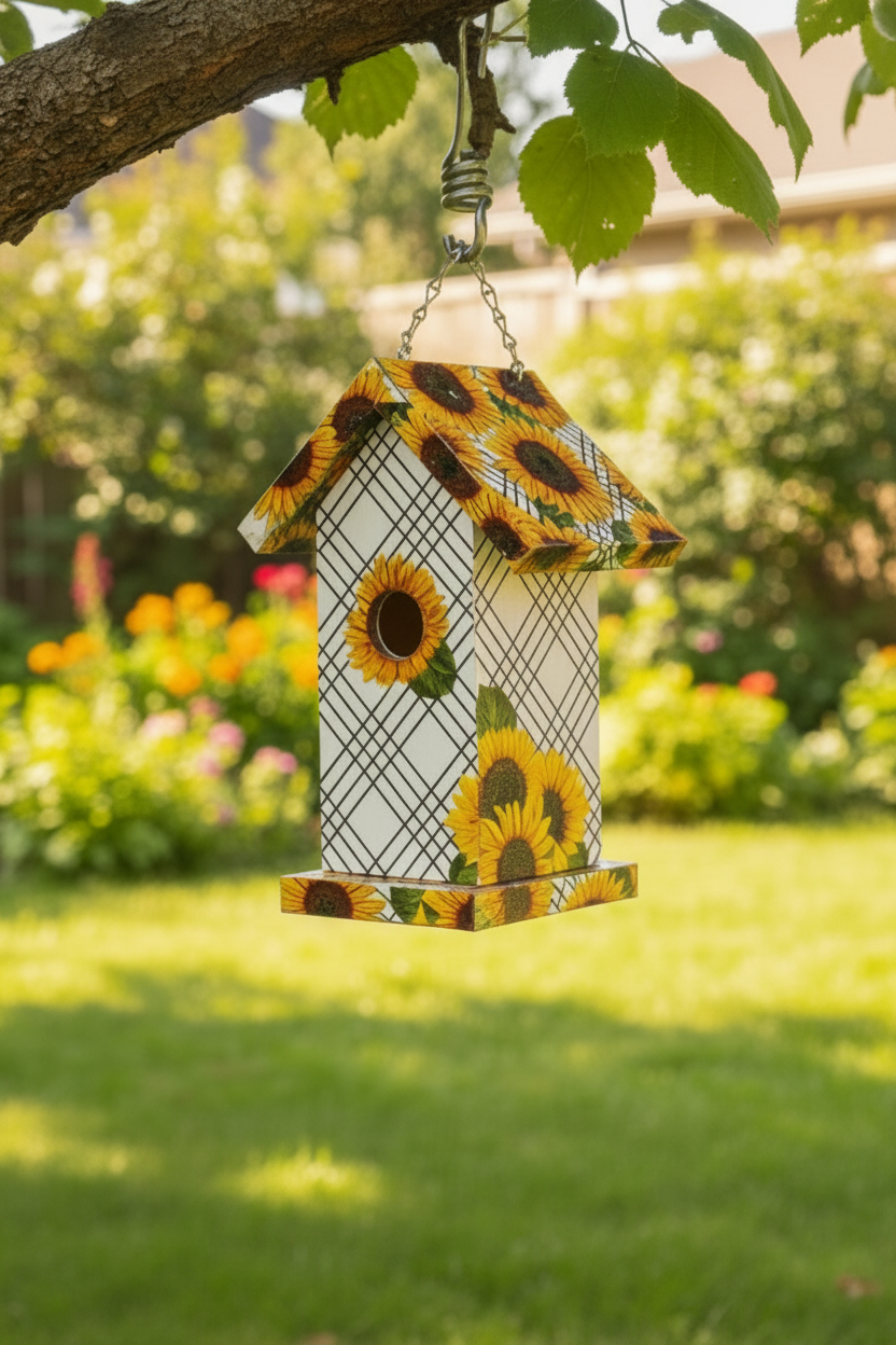 Sunflower birdhouse