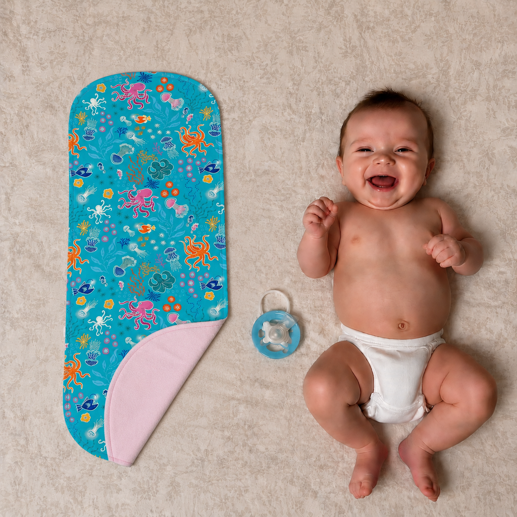 Pink Glow in the Dark Ocean Baby Gift Set – Handmade Newborn Essentials (0–3 Months)