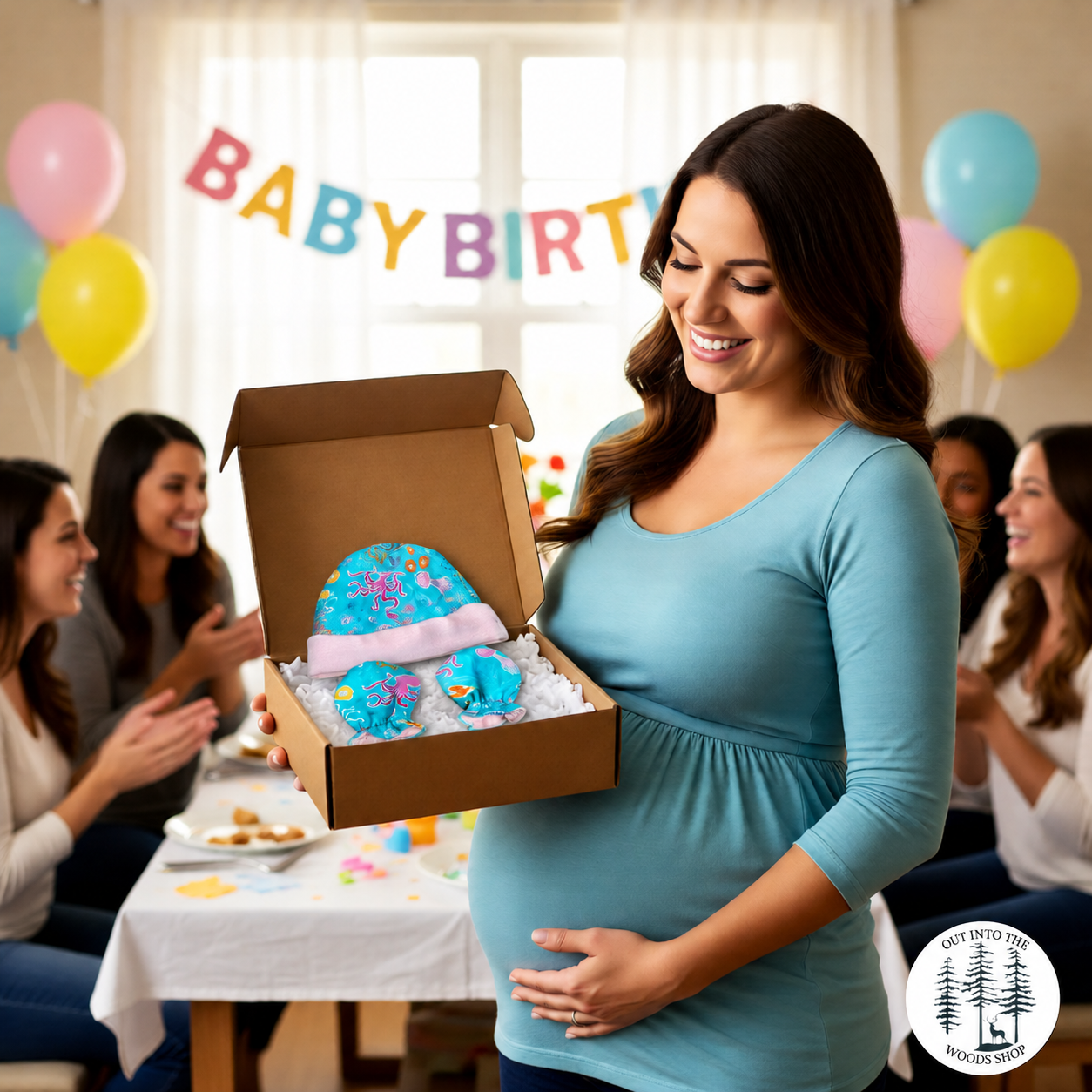 Pink Glow in the Dark Ocean Baby Gift Set – Handmade Newborn Essentials (0–3 Months)