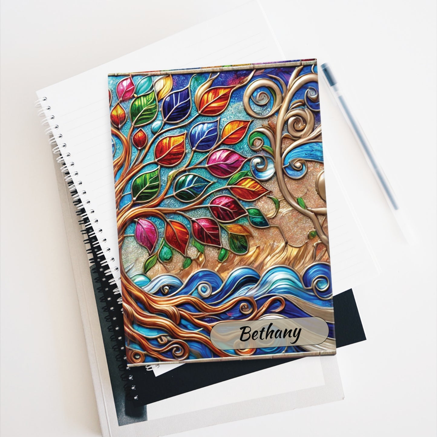 Personalized Vibrant Tree of Life Journal, Nature-Inspired Notebook, Gift for Writers, Dreamers, and Artists, Daily Planner, Journal for