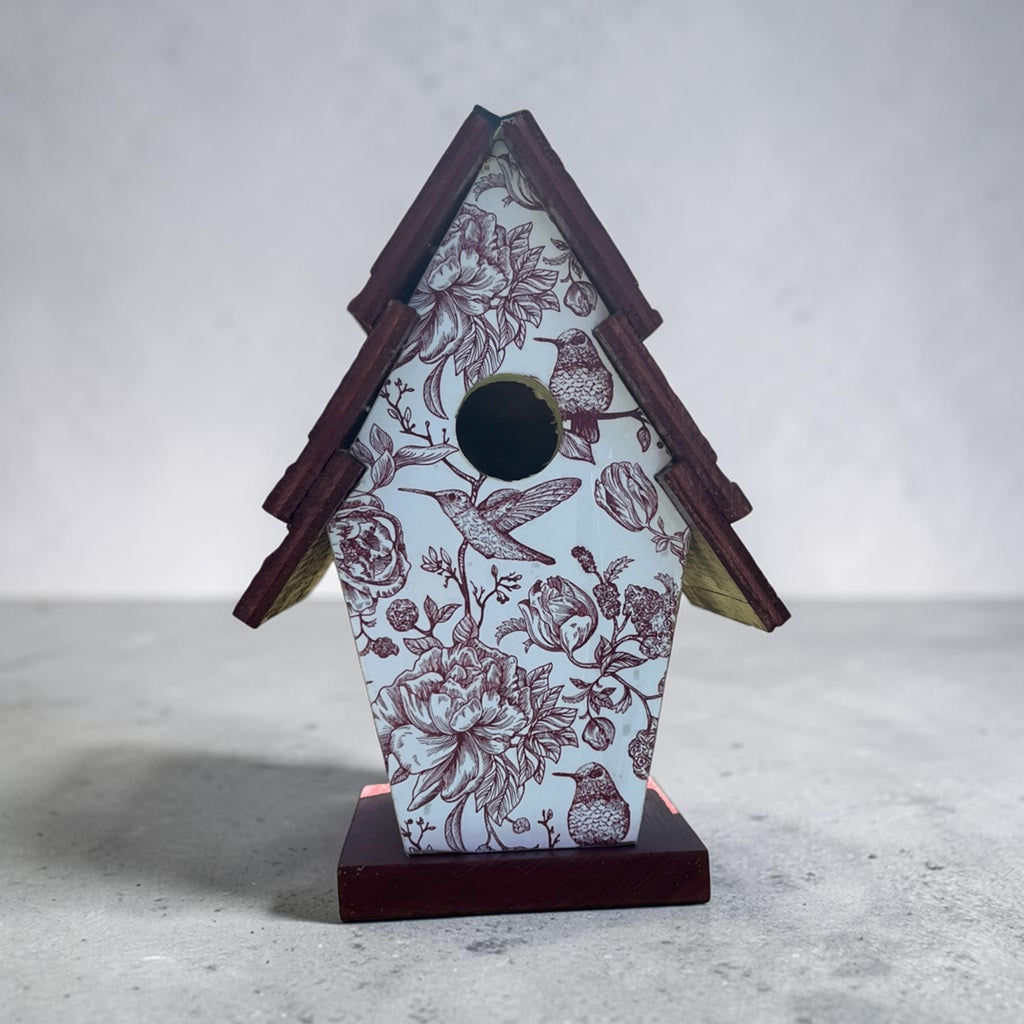 Handmade Classic Blue Wooden Birdhouse