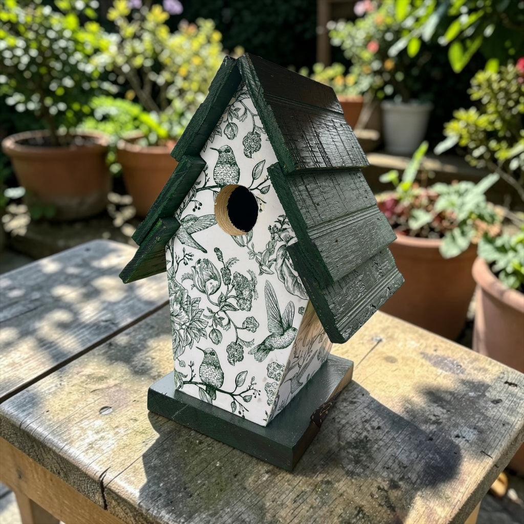 Handmade Classic Blue Wooden Birdhouse