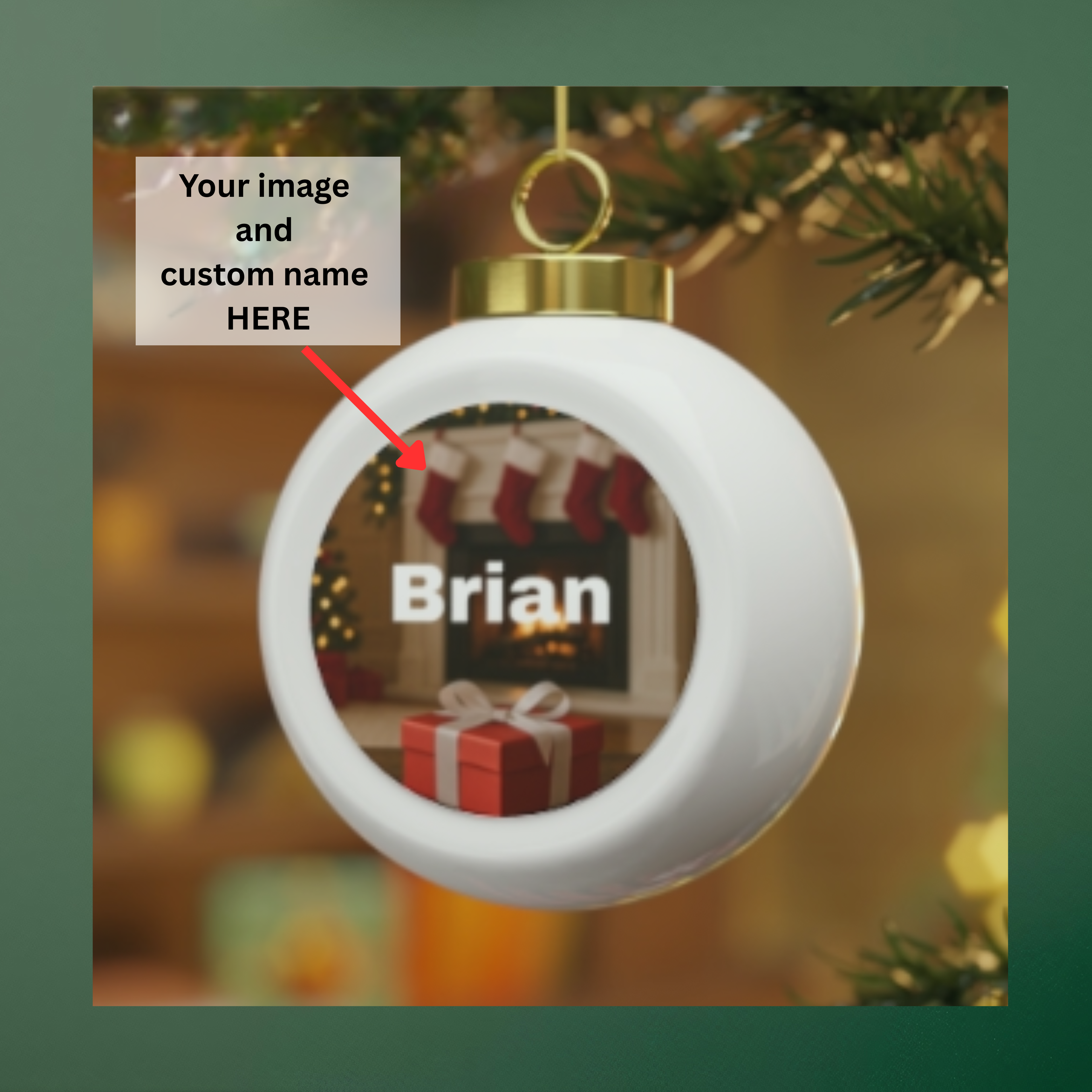 Custom Photo Christmas Ornament – Personalized Ceramic (Tree or Bells)